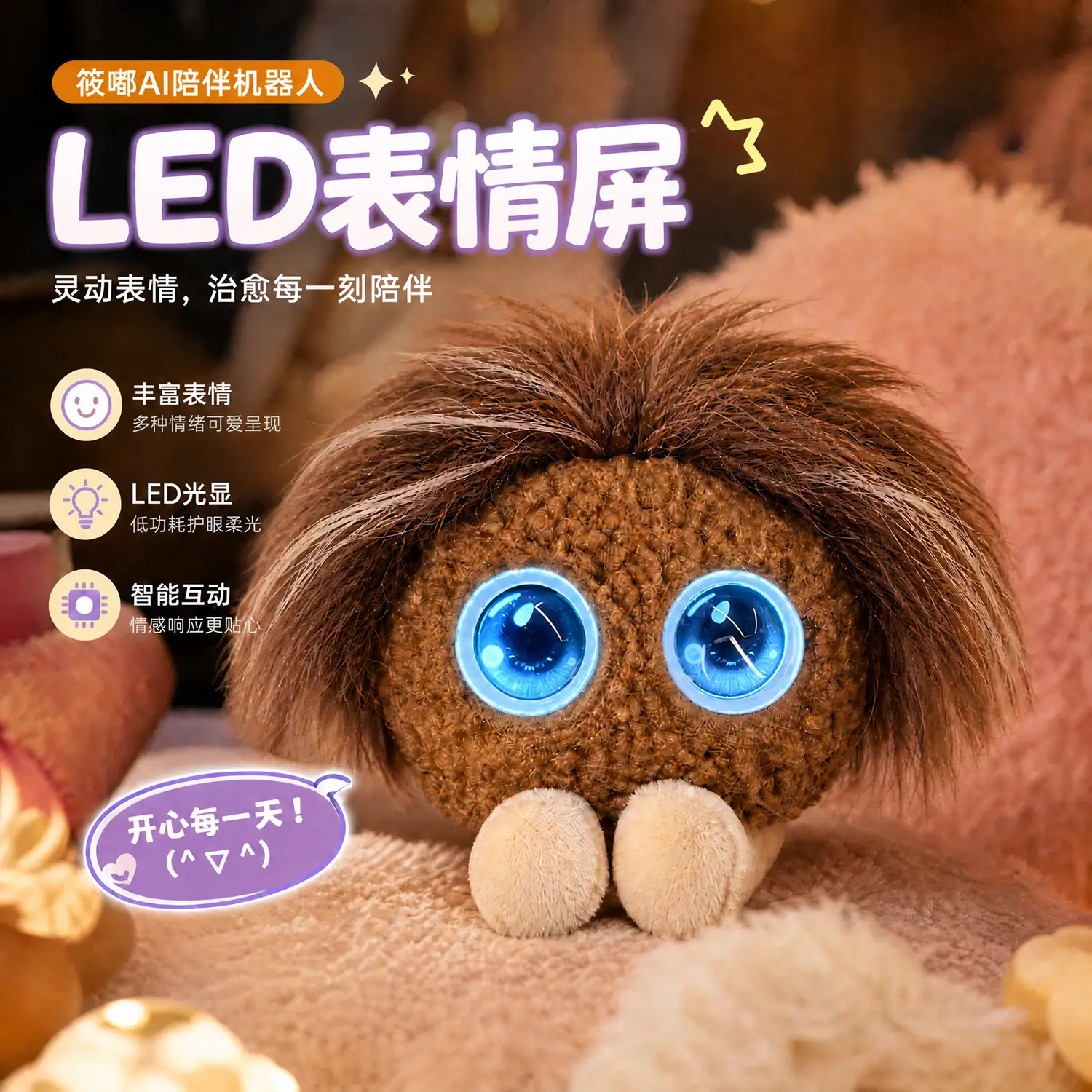 筱嘟AI智能毛绒玩具-焦糖
